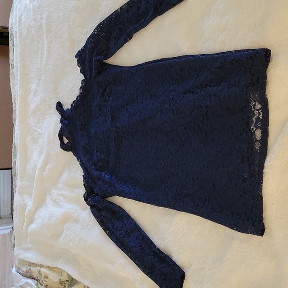 Off the shoulder navy dress - Picture 2 of 7